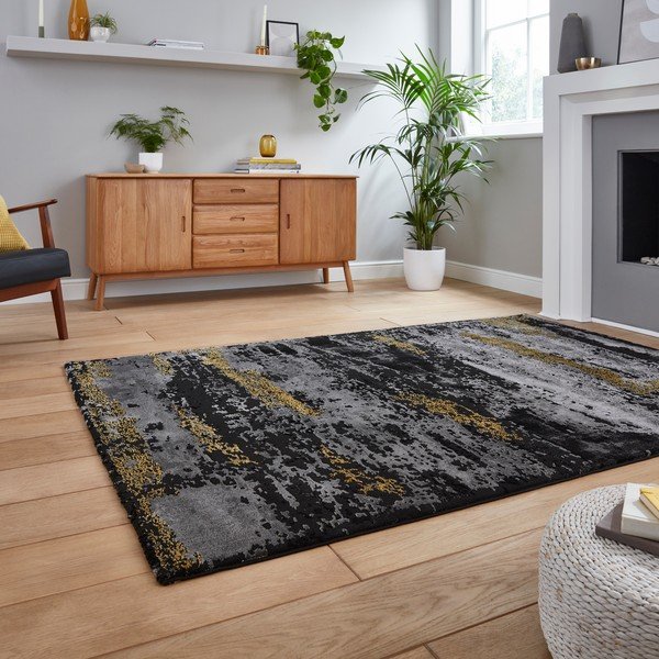 Černo-zlatý koberec 290x200 cm Craft - Think Rugs-image-1