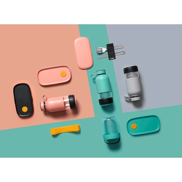 Tyrkysová cestovní skleněná lahev 500 ml To Go – Lékué-image-1