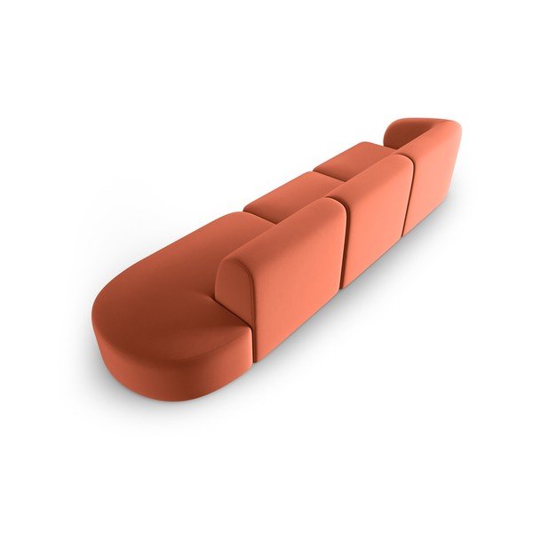 Růžová sametová pohovka levý roh 311 cm Paolo – Milo Casa-image-3