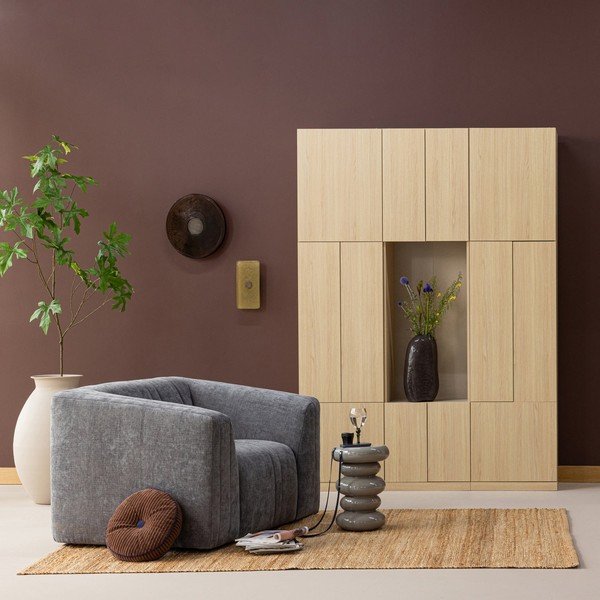 Modulární skříň v přírodní barvě 162x215 cm Build – WOOOD-image-1