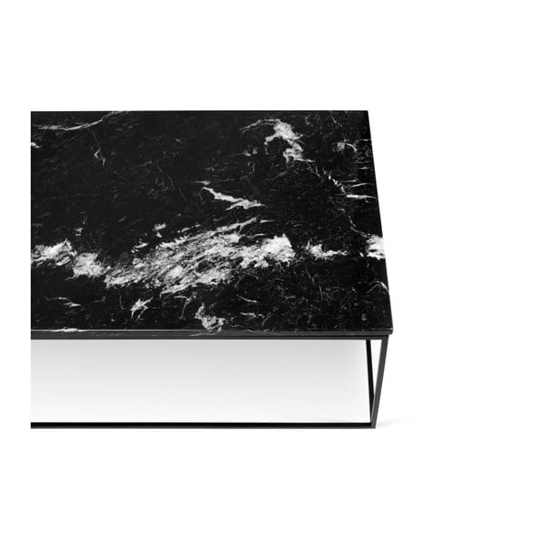 Černý mramorový konferenční stolek s černými nohami TemaHome Gleam, 120 x 75 cm-image-3