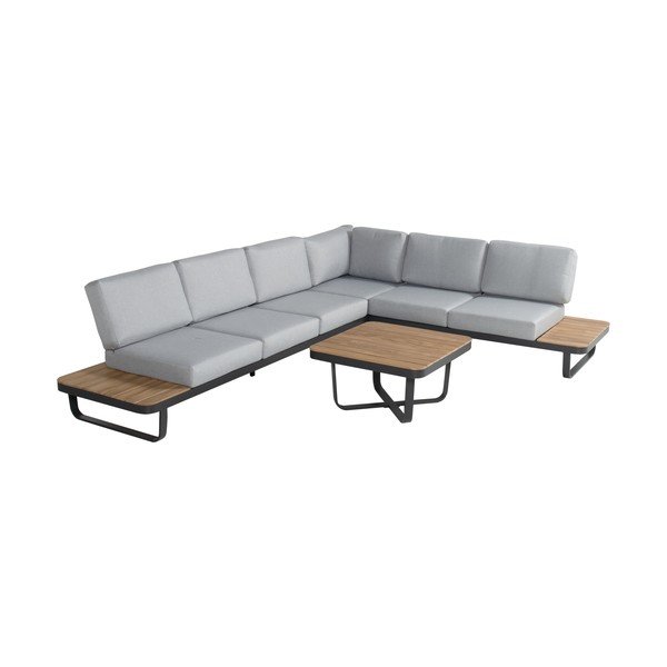 Zahradní lounge set pro 5 v šedo-přírodní barvě Vilette – Hartman