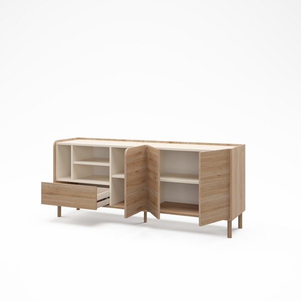 Komoda v dekoru dubu v přírodní barvě 180x75,5x44 cm Monza – Marckeric-image-2