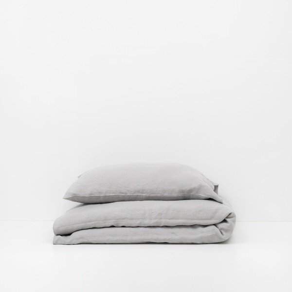 Dětský šedý lněný povlak na polštář Linen Tales Nature, 40 x 60 cm-image-1