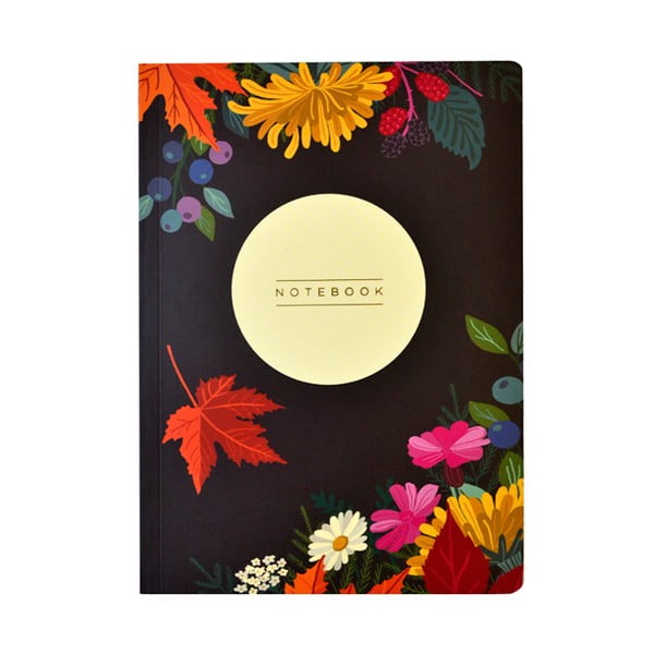 Zápisník A5 Portico Designs Autumn Floral Flexi, 160 stránek