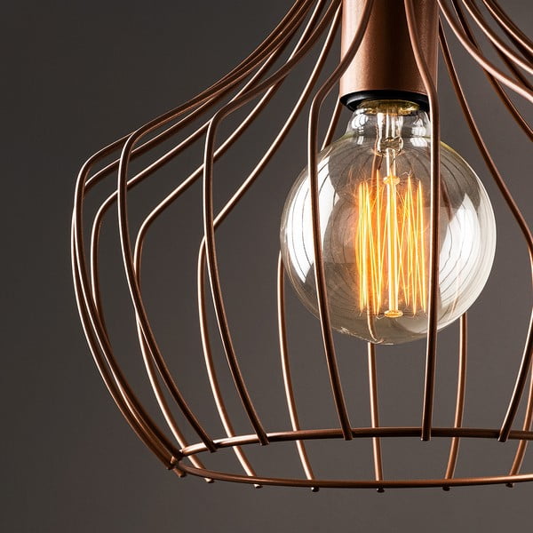 Závěsné svítidlo v měděné barvě s kovovým stínidlem ø 27 cm Mezopotamya – Opviq lights-image-3