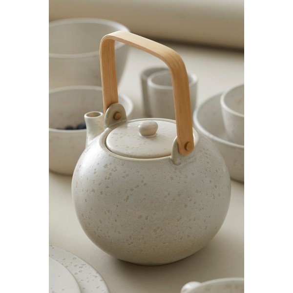 Béžová konvice na čaj z kameniny 1.2 l Stentøj - Bitz-image-1