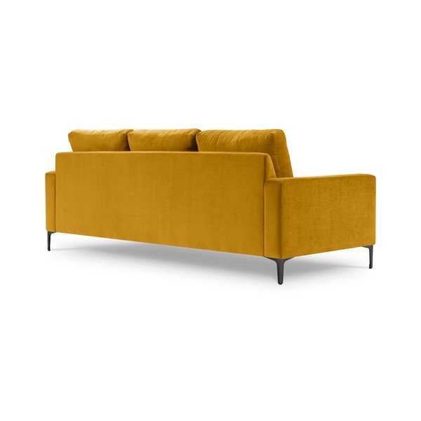 Žlutá sametová pohovka Kooko Home Harmony, 220 cm-image-3
