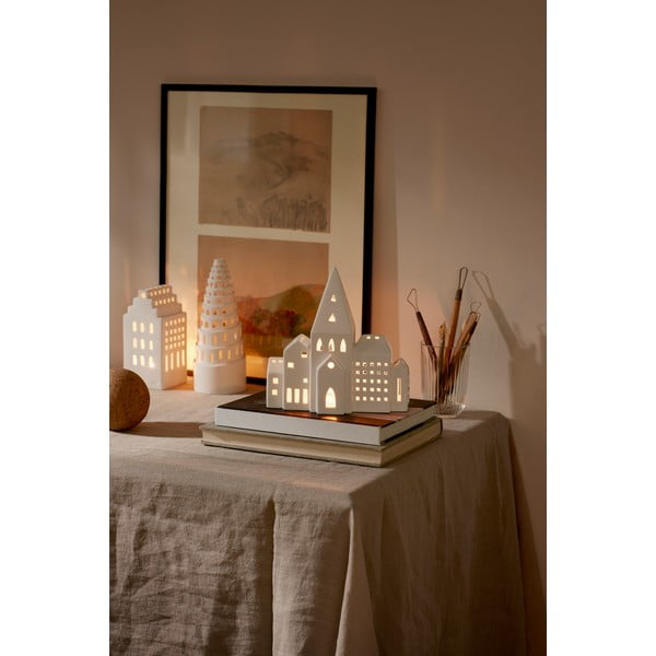 Bílý keramický svícen Kähler Design Urbania Lighthouse City-image-4