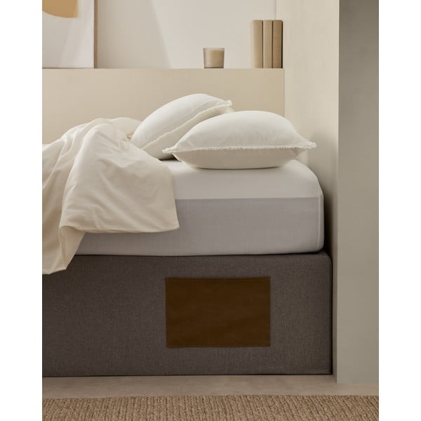 Šedá čalouněná dvoulůžková postel s úložným prostorem 180x200 cm Matters – Kave Home-image-2