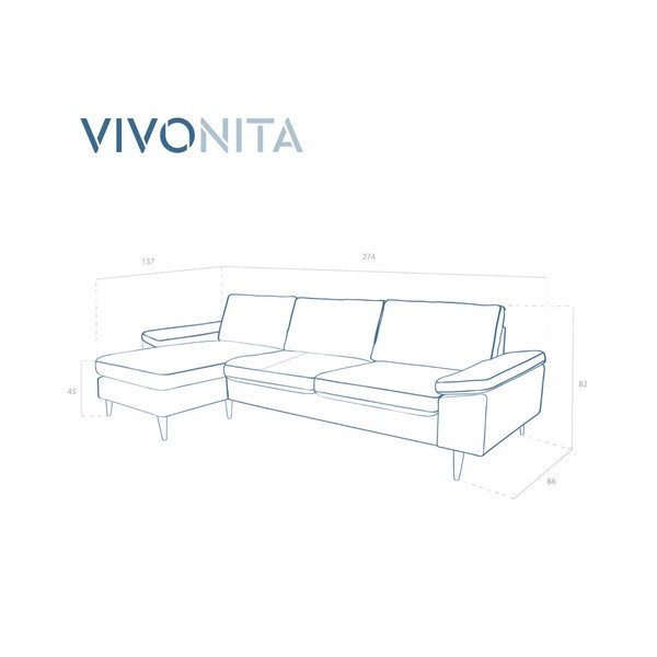 Béžová rohová pohovka s lenoškou na levé straně Vivonita Nathan-image-1