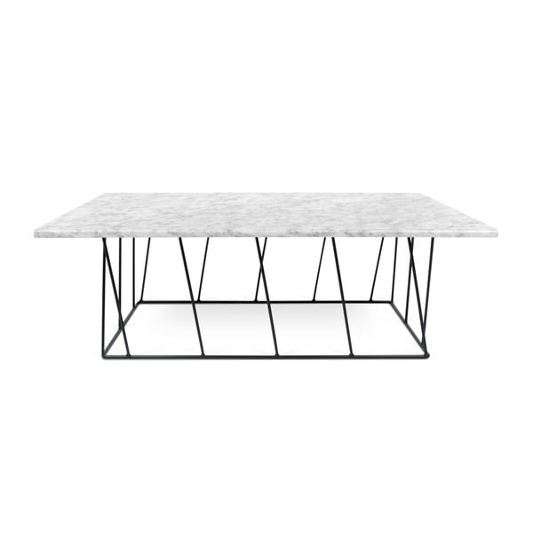 Bílo-černý mramorový konferenční stolek 120x76 cm Helix - TemaHome