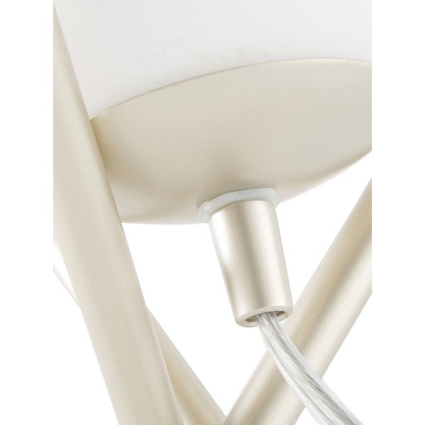 Bílá stolní lampa se skleněným stínidlem Westwing Collection Erik, výška 33 cm-image-3