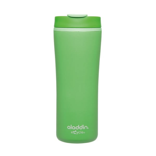 Zelený termohrnek z recyklovatelného plastu Aladdin Flip-Seal™, 350 ml