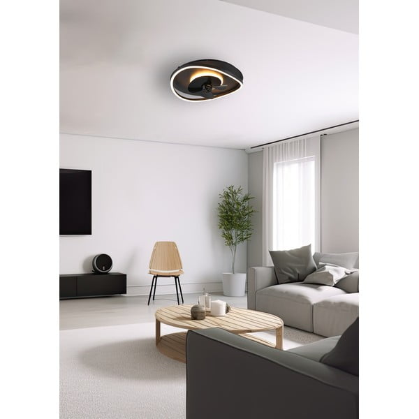 Matně černé LED stropní svítidlo Sortland – Trio-image-1