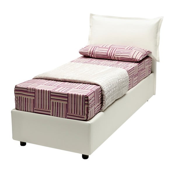 Béžová  jednolůžková postel s potahem z eko kůže 13Casa Rose, 90 x 190 cm