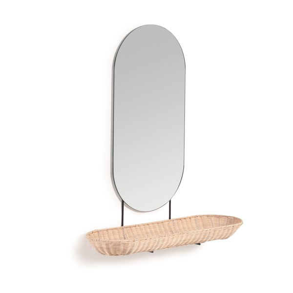 Nástěnné zrcadlo s poličkou  80x66 cm Ebian – Kave Home