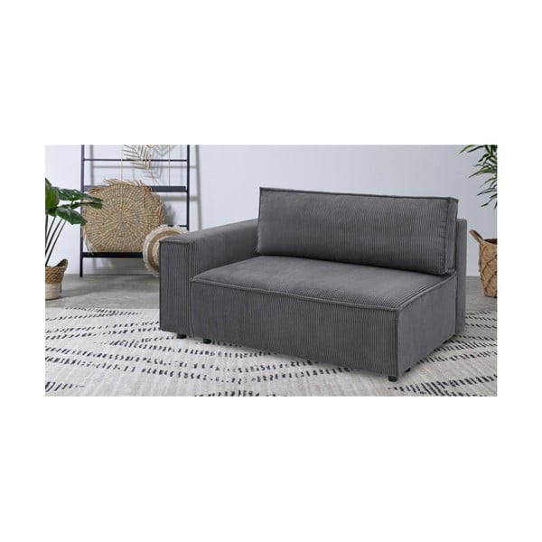 Tmavě šedý manšestrový modul pohovky, levý roh Nihad modular – Bobochic Paris-image-1