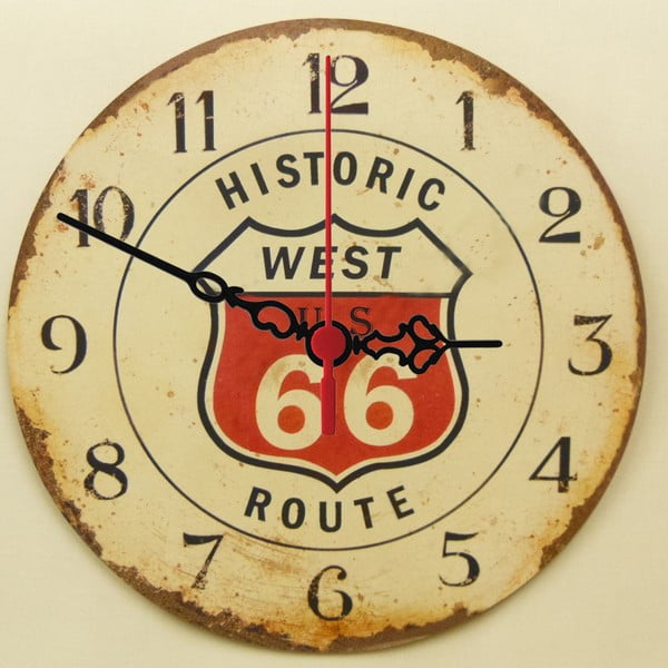 Nástěnné hodiny Route 66, 30 cm