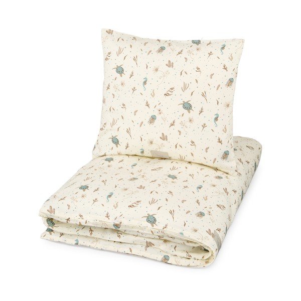 Světle žluté dětské povlečení do postýlky z Bio bavlny 70x100 cm Sea Garden – Cam Cam Copenhagen