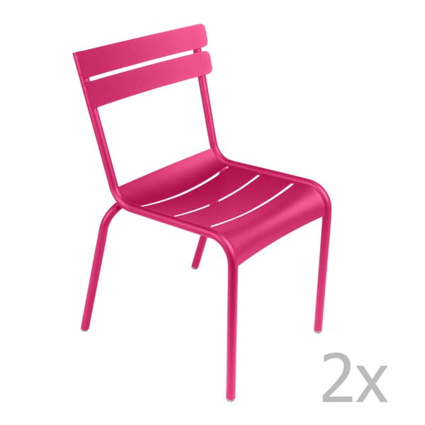 Sada 2 růžových židlí Fermob Luxembourg