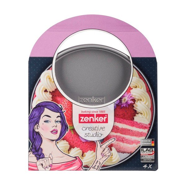 Sada 4 růžových forem na koláč Zenker Creative, ø 17 cm-image-2