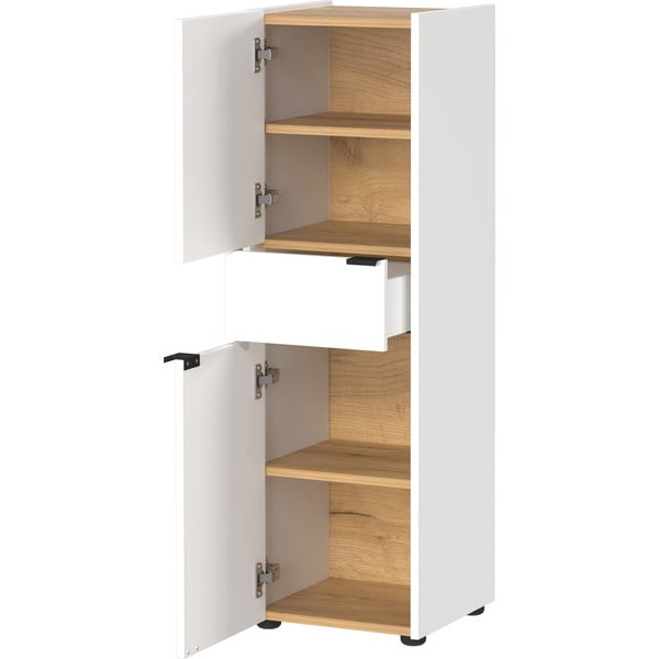 Bílá vysoká koupelnová skříňka 34x111 cm Forano – Germania-image-1