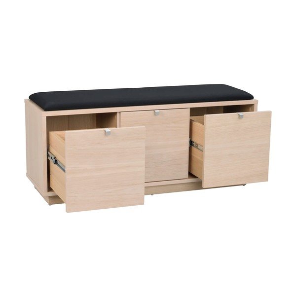 Botník v dekoru dubu s lavicí v černo-přírodní barvě Confetti – Rowico-image-3