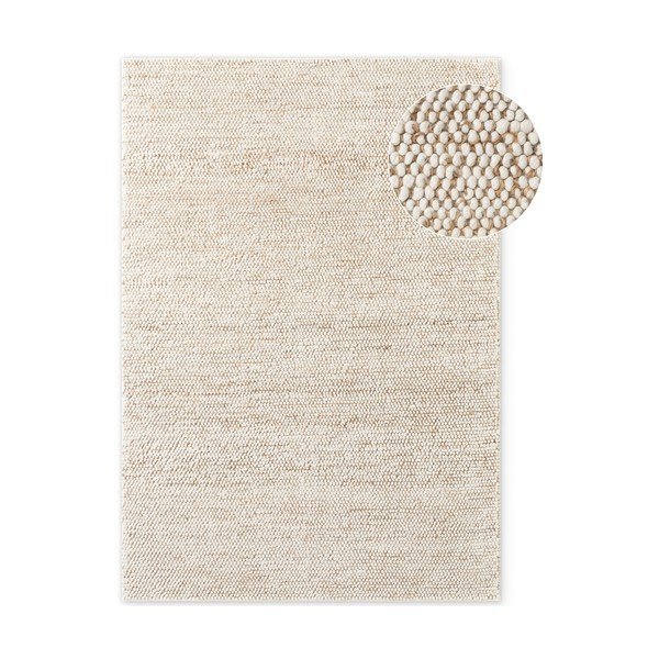 Béžový ručně tkaný koberec s příměsí vlny 80x150 cm Peas – Villeroy&Boch