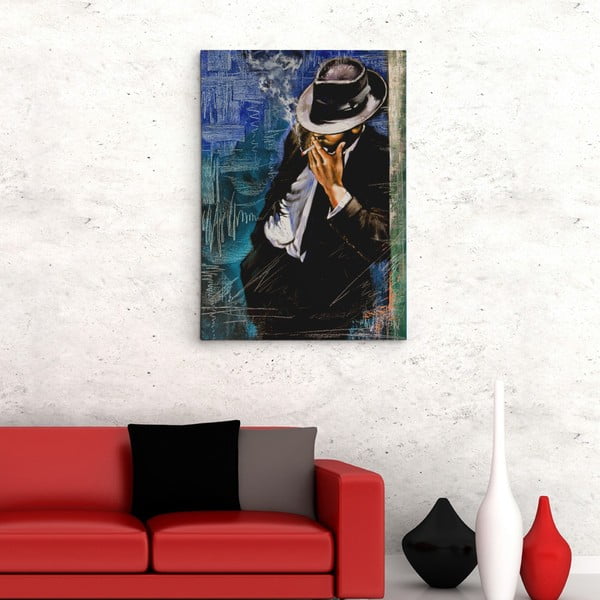 Obraz na plátně Muž s cigaretou, 50x70 cm
