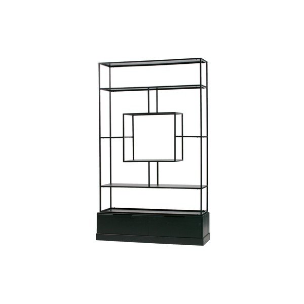 Černá kovová knihovna 126x204 cm Fons - WOOOD-image-1