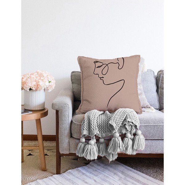 Béžový povlak na polštář s příměsí bavlny Minimalist Cushion Covers Portrait, 55 x 55 cm-image-2