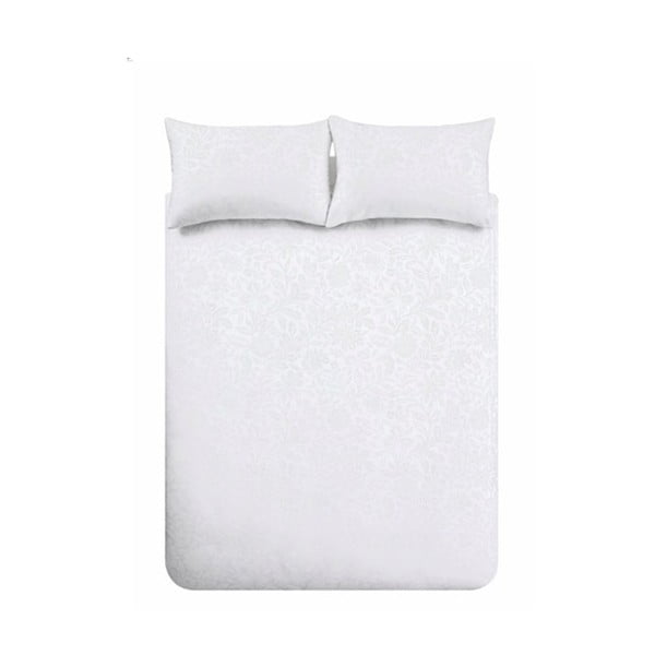 Bílé povlečení na dvoulůžko z žakáru 200x200 cm Fleur Matelassé – Bianca