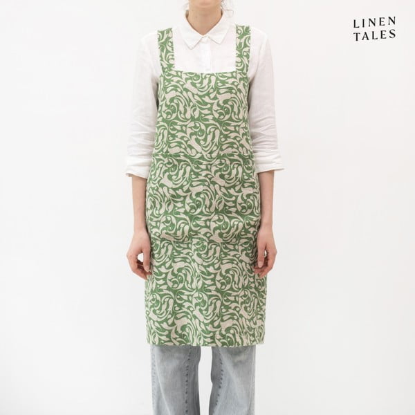 Lněná zástěra Evergreen Damask – Linen Tales