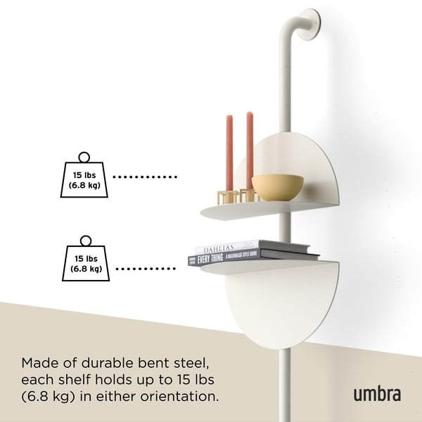 Matně bílý kovový modulární policový systém 27x203,5x35 cm Solis – Umbra-image-4
