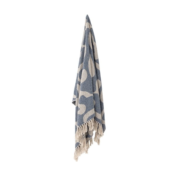 Modrá/béžová deka z recyklované bavlny 130x160 cm Salobre – Bloomingville