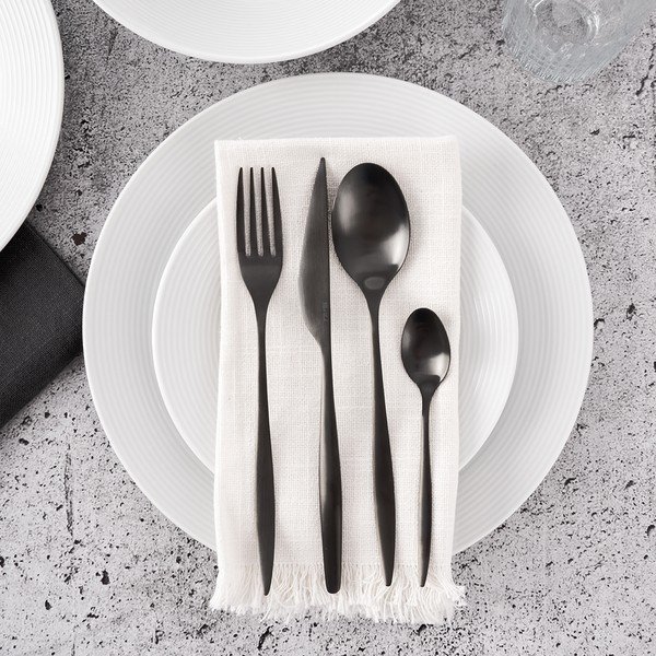 Černý nerezový příbor 24 ks – Orion-image-2