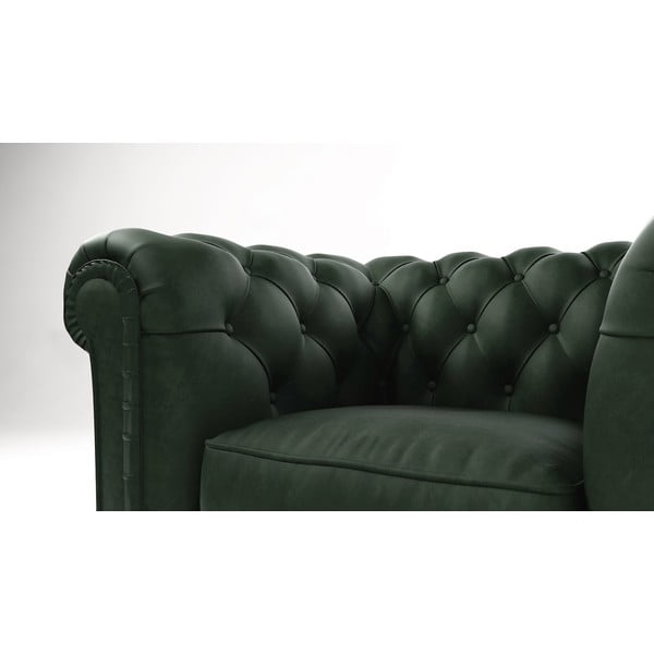 Tmavě zelené sametové křeslo Cambridge – Ropez-image-3