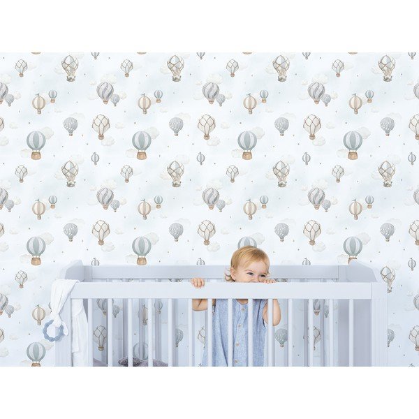 Dětská tapeta z netkané textilie 10 m x 50 cm Hot-Air Balloons – Lilipinso-image-1