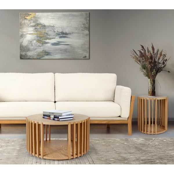 Konferenční stolek z dubového dřeva Woodman Drum, ø 83 cm-image-1