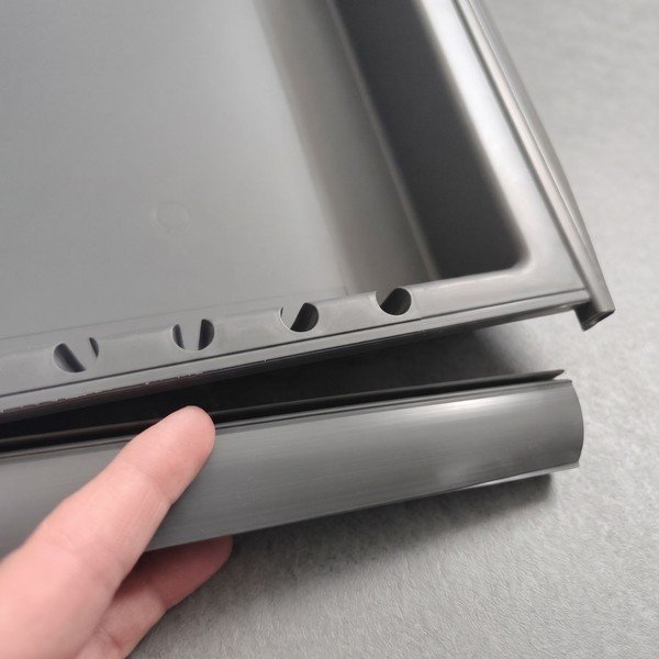 Šedý plastový odpadkový koš 3x12 l na tříděný odpad/vestavný Metropolis Flip-up – Elletipi-image-3
