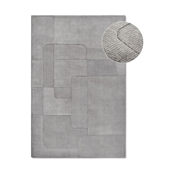 Šedý ručně tkaný vlněný koberec 80x150 cm Charlotte – Villeroy&Boch