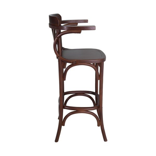 Hnědá barová židle z jilmového dřeva (výška sedáku 77 cm) Montmartre – Antic Line-image-3