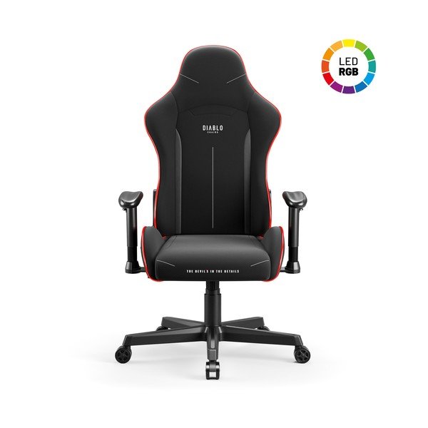 Černá herní židle X-Starter LED – Diablo Chairs-image-3