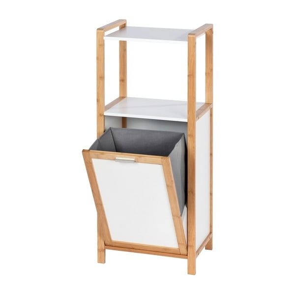 Bambusový koupelnový regál v bílo-přírodní barvě 40x95 cm Finja – Wenko-image-2