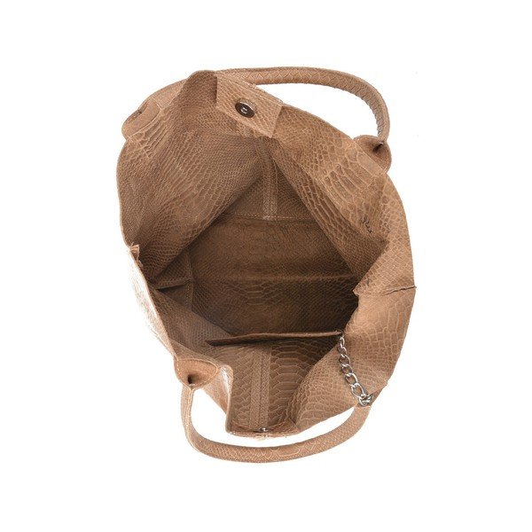 Hnědá kožená kabelka shopper Renata Corsi Lola-image-3