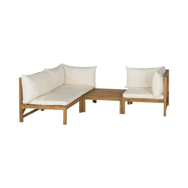 Set zahradní lavice a odkládacího stolku z akátového dřeva Safavieh Sherwood-image-1