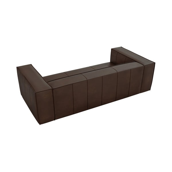Tmavě hnědá kožená pohovka 227 cm Madame – Windsor & Co Sofas-image-4