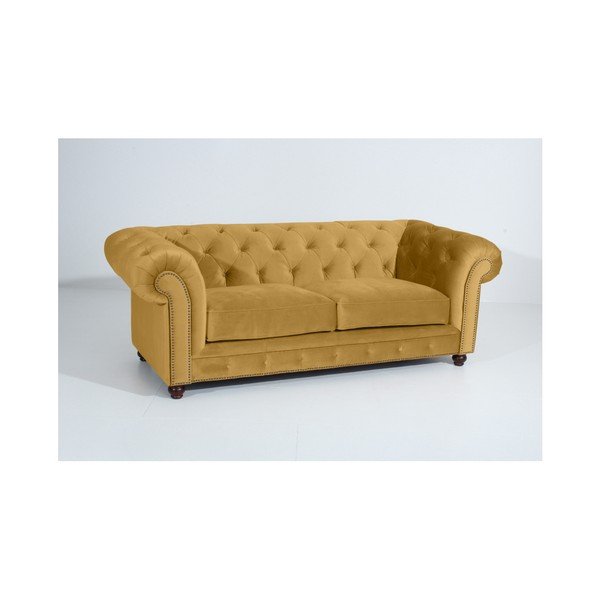 Žlutá pohovka Max Winzer Orleans Velvet, 216 cm-image-2