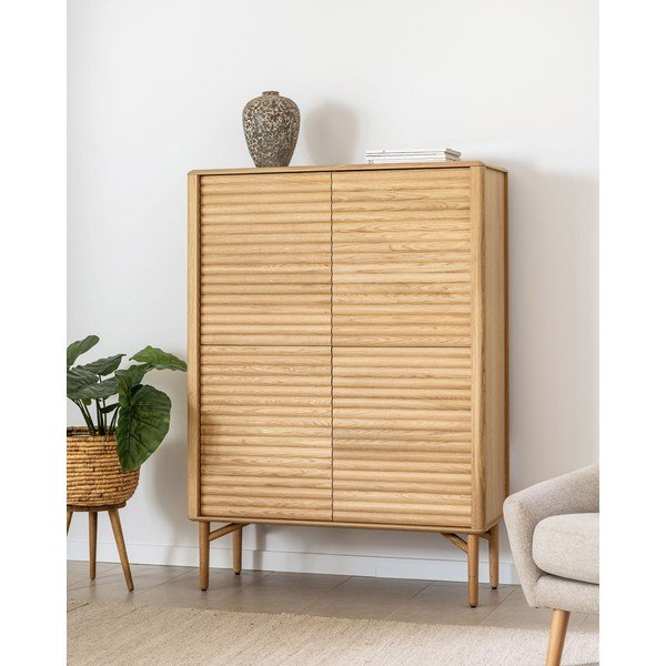 Skříňka v dekoru dubu v přírodní barvě 104,5x144x40 cm Lenon – Kave Home-image-1